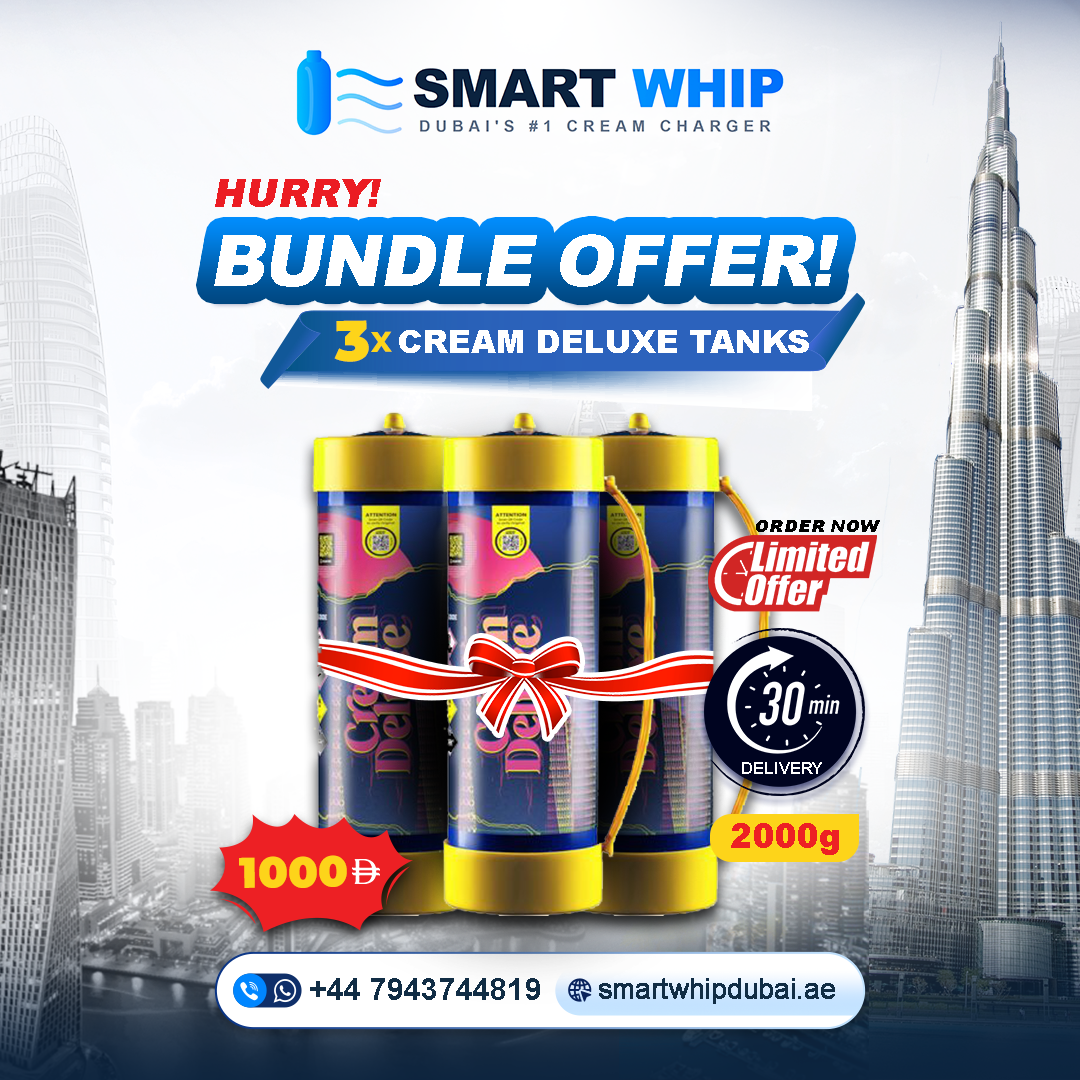 3x Cream Deluxe Tanks - Cream Charger Cylinder